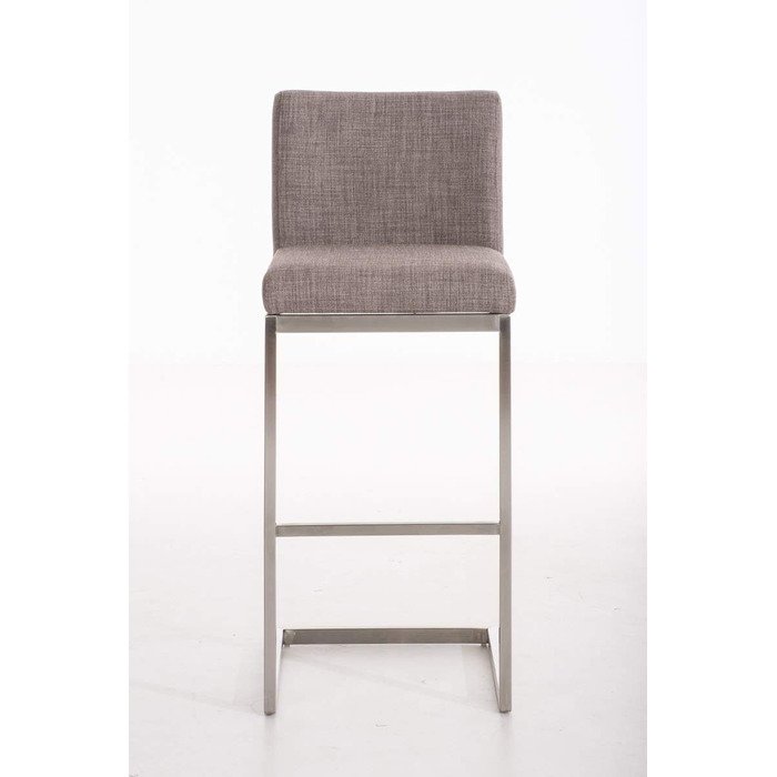 Барний стілець Paros з нержавіючої сталі, оббивка з тканини, з підлокітником та ергономічною підніжкою, сірий