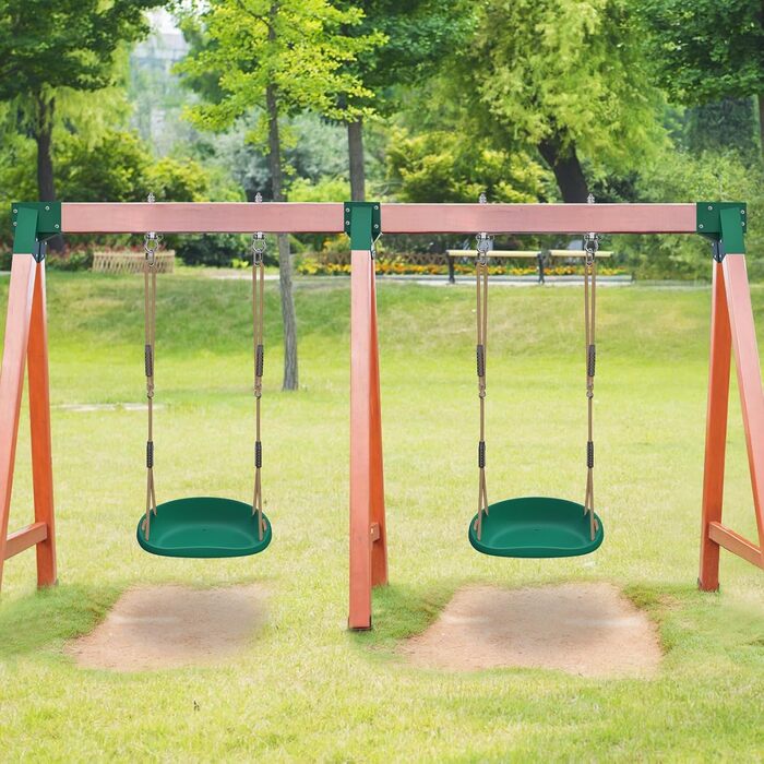 Шоукель для дітей BeneLabel: ідеально для дому та саду. Міцний гумовий сидіння, регульована висота 130-200 см, для підлітків та дорослих. Максимальне навантаження: 113 кг, колір - зелений