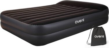 Надувний матрац-ліжко AVENLI для 2 осіб, 203x152x46 см, з інтегрованою помпою, флаокована поверхня, для дому та кемпінгу