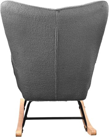 Крісло-гойдалка Liuyoyo з високою спинкою, м'яке крісло з оббивкою, для спальні, офісу, читання, сучасний дизайн (Рожевий, Темно-сірий)