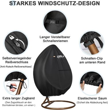 Чохол для гамака, 420D Oxford, водонепроникний, з блискавкою та шнурком, 190x115 см