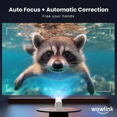 Портативний проєктор Beamer 4K з підтримкою WiFi 6, Bluetooth 5.4 та автофокусом (2025 модель)