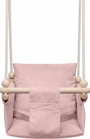 Дитяча гойдалка-крісло MAMOI® для дверей, дерев'яна гойдалка для малюків (Рожева)