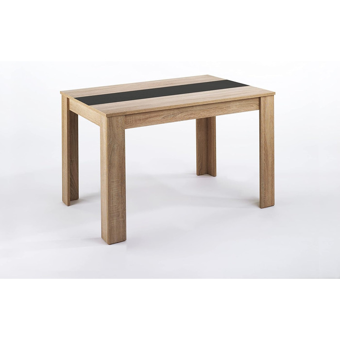 Обідній стіл byLIVING Nori: сучасний дизайн, ефект дуба, стільниця чорного або білого кольору, 140 x 80 см, висота 75 см
