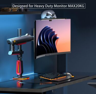 Кріплення для монітора NB Ergonomic RGB, 32-60 дюймів, для широких та вигнутих моніторів, максимальне навантаження 20 кг, VESA 75/100 мм (червоний)