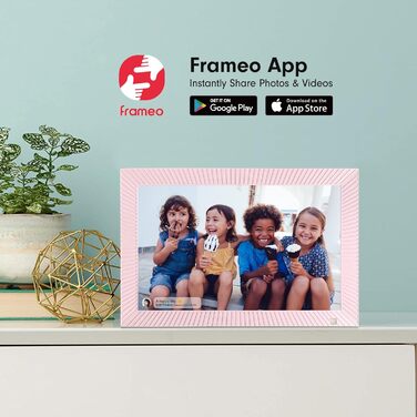 Цифровий фоторамка Cytem 10.1 дюйма з Wi-Fi, 32GB, сенсор руху, автоматичне поворотом, IPS 16:10 дисплей, сенсорний екран (рожевий)