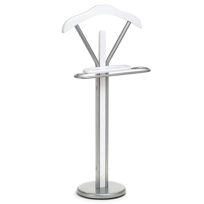 Стійка для одягу IDIMEX Fabio з вішалкою та полицею - безшумний дворецький, органайзер для одягу (білий)