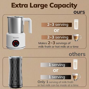 Електричний піноутворювач для молока Morpilot 6-в-1, 130-500 мл, 600 Вт, нержавіюча сталь