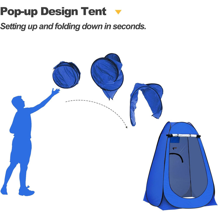 Намет для туалету CLIPOP Pop-Up, портативний, для відпочинку на природі, 150x150x190 см, блакитний