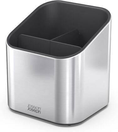 Підставка для кухонного інвентарю Joseph Joseph з нержавіючої сталі, сірого кольору, з роздільником та протиковзкими ніжками