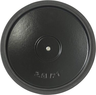 Жаровня Kela 11942 з кришкою, чавунна, з емалевим покриттям, з високою термостійкістю, Індукційна, 6 л, овальна, Calido (Чорний, 2,5 літра)