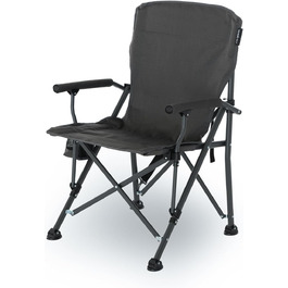 Кемпінгове крісло qeedo Johnny XL до 150 кг, міцне розкладне крісло з підсклянником Deep Grey