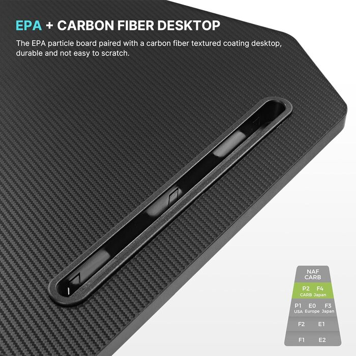 Ігровий стіл EUREKA ERGONOMIC 160x74 см - великий стіл у формі крила для ігор, ПК, дому, офісу, стрімінгу. 2 слоти для iPad. Чорний.