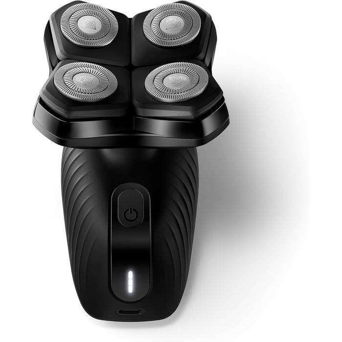 Електробритва MANSCAPED The Dome Shaver Plus для голови чоловіча, водонепроникна, 4 подвійні ротаційні леза, SkinSafe та FlexAdjust технології, USB-C зарядка, знімний магнітний блок лез
