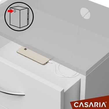 Набір тумбочок Casaria 54x39x8см LED Wood 3 ящики Пружинне ліжко Спальня Журнальний столик сірий