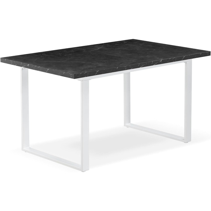 Розсувний обідній стіл B&D Home Anna | 120-160 x 80 см | на 4-6 осіб | стіл для кухні/їдальні | Texas-Eiche | чорне металеве підстав'я | скандинавський/індустріальний дизайн