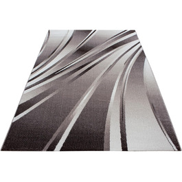 Килимове покриття для вітальні 80x150 Абстрактний хвильовий дизайн з поліпропілену Стильно і недорого (коричневий, 160 x 230 см)