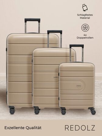 Жорсткий чохол REDOLZ XL 77см, поліпропілен, 4 колеса, TSA, набір чохлів 3 шт. и