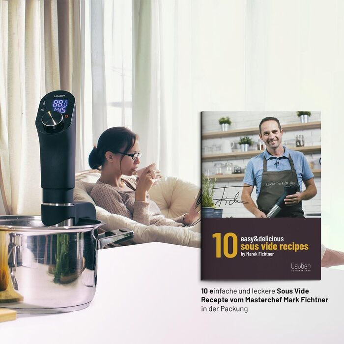 Lauben Sous Vide Stick SV01 - прецизійний кухонний термостат для дому | Sous Vide | 1200W