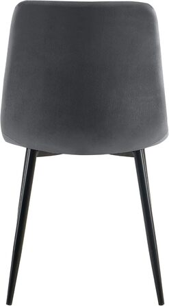 Набір з 4-х м'яких кухонних стільців CLP Asti, темно-сірий, до 150 кг