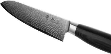 Ніж кухонний Wakoli Mikata Damast Santoku 17 см з лезом з дамаської сталі (67 шарів) з ручкою Micarta