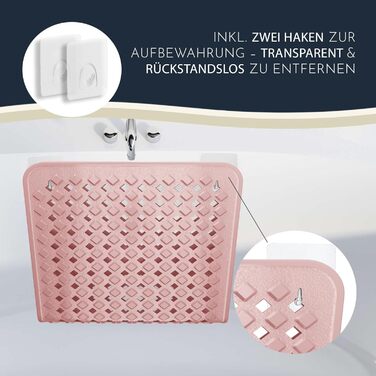Килимок для ванної Homerella 88x39 см нековзний, можна прати в машині (рожевий)