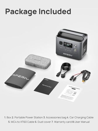 Портативна електростанція AFERIY, ємність 512 Wh, номінальна потужність 230 W