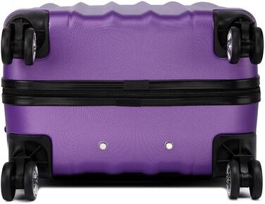 KONO Легкий ручний багаж, 55 x 35 x 20 см, жорсткий корпус, ABS, 4 колеса, ручна поклажа, валіза (фіолетовий)