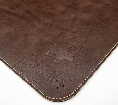 Набір столових серветок BEEFSTONE® 6 шт. з PU шкіри, двосторонні, водонепроникні, миючіся, з ефектом шкіри, 44 x 34 см (Чорно-коричневий/Бежевий)