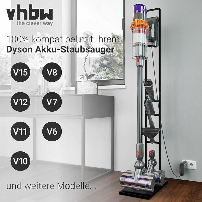 Підставка vhbw для Dyson V6-V15 з насадкою для миття підлоги, стійкий тримач аксесуарів