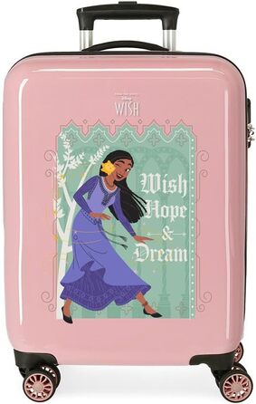 Дитяча валіза Disney Wish Come Happen, рожева, 50x38x20 см, ABS, 34 л, 1,8 кг, 2 колеса, ручна поклажа