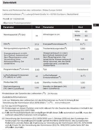 Посудомийна машина Midea SV 5.14K10C, 45 см, 10 комплектів, вбудована, з Wi-Fi, 8 програм, 44 дБ, автоматичне відкриття дверцят, таймер затримки 0-24 год, Inox