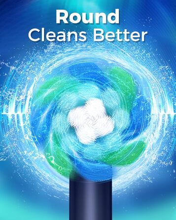 Електрична зубна щітка для дорослих Rotierende з 8 насадками, 4 режимами чищення, акумулятор до 60 днів, таймер 2 хв - професійна, блакитна