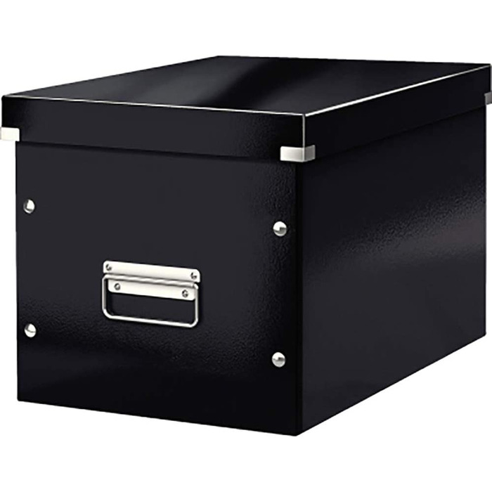 Ящик для зберігання і транспортування у формі куба, чорний