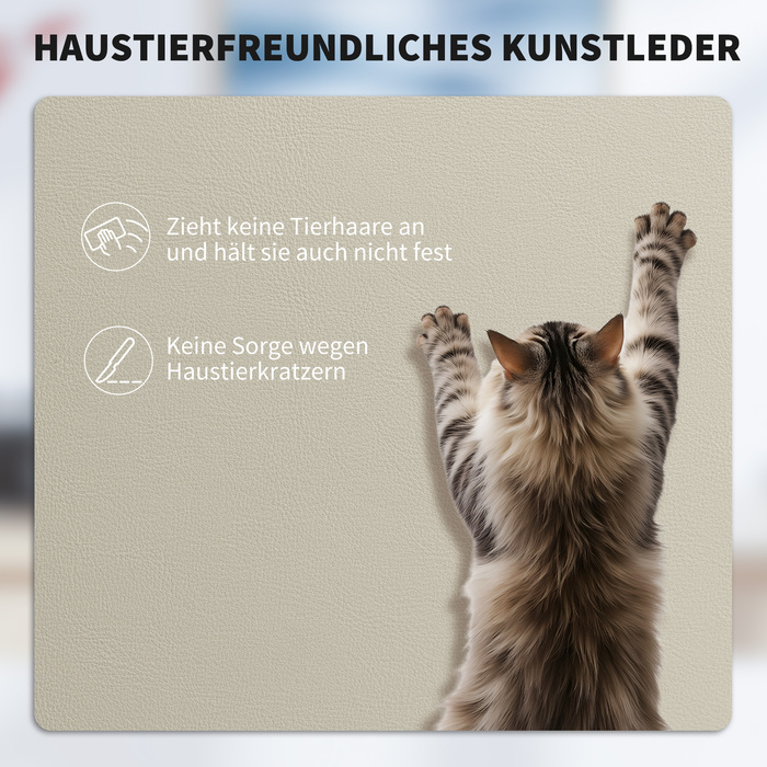 Офісний стілець з оббивкою з екошкіри, приємною для тварин, з підставкою для ніг, регульованою по висоті, на коліщатках, бежевого кольору.