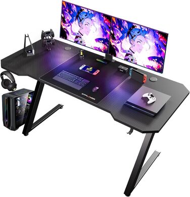 Ігровий стіл GTPLAYER 120x60 см з карбоновою поверхнею та тримачем для навушників