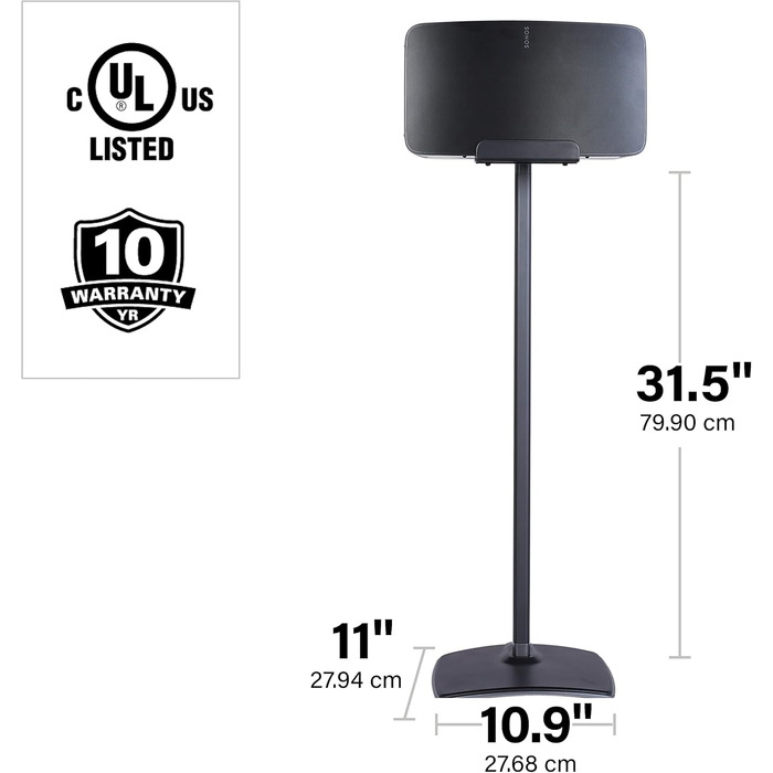 Підставка для акустики Sonos Five та Play:5 SANUS WSS52-B2 (чорний)