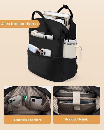 LOVEVOOK Рюкзак для жінок з відділенням для ноутбука 15.6 дюймів, шкільний, для подорожей, університету, бізнесу (17,3 дюйми, чорний)