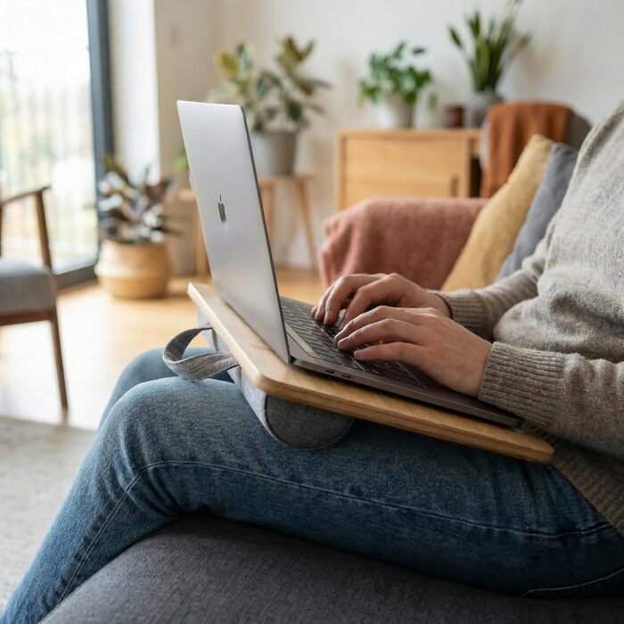 Підставка для ноутбука PEPE Mobility з подушкою, підставка для колін, бамбукова підставка для ноутбука та планшета, до 17 дюймів