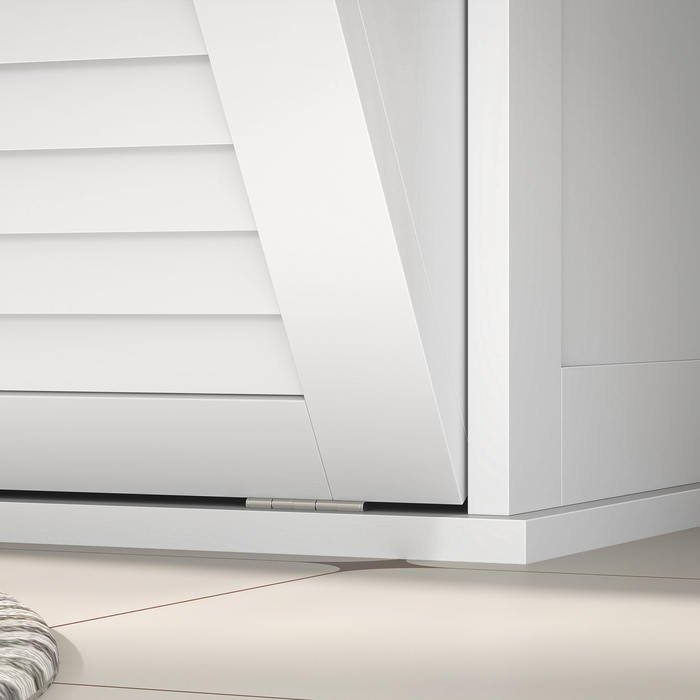 Шкаф для білизни HOMCOM з 2 кошиками для білизни, шафка для ванної кімнати з ручками, жалюзі дверцят, контейнер для білизни, меблі для ванної кімнати для ванної кімнати 70 x 38 x 73 см Білий | Aosom