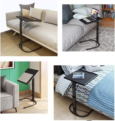 Складаний столик для ноутбука NICEME: регульована висота та кут нахилу, 43x43 см, чорний