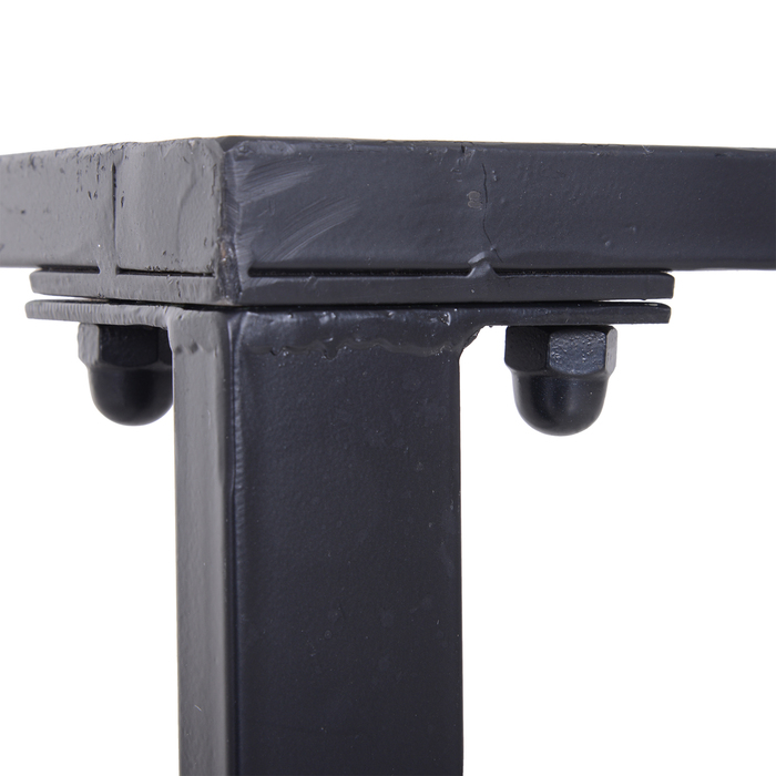 Набір садових меблів на 4 особи: 1 стіл та 2 лавки, метал, чорний колір