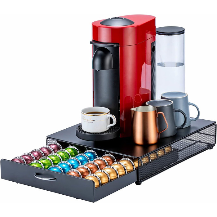 Організатор для капсул Nespresso Vertuo (50 шт), металевий підставка чорного кольору (Net Side)