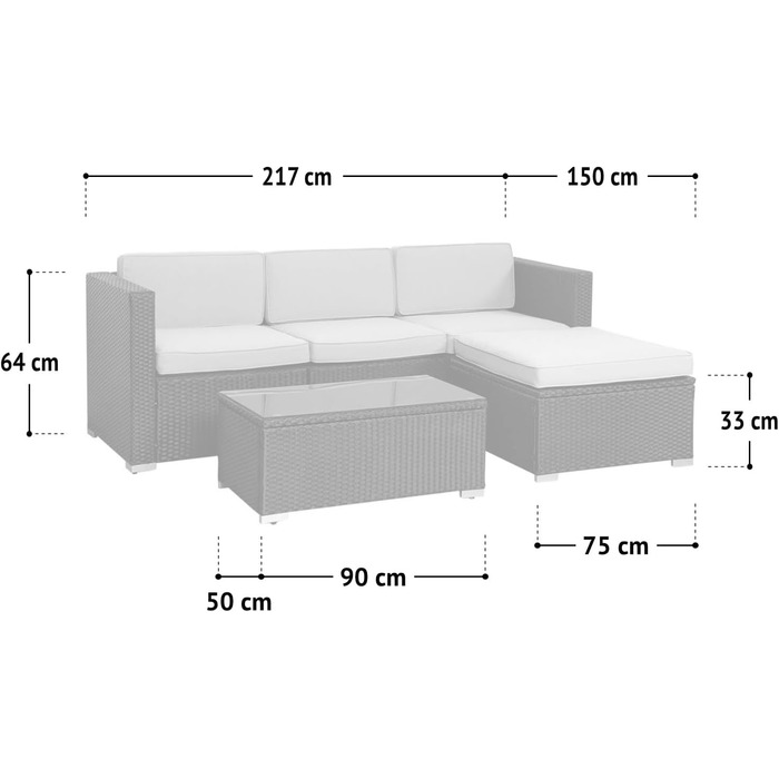 Набір садових меблів SVITA California з ротангу: диван-софа, комплект для відпочинку