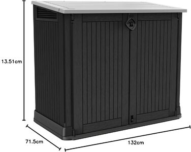 Keter Store-it-Out Midi контейнер для сміття 845 л, поліпропілен, водостійкий, сіро-чорний, з можливістю замикання, для вулиці