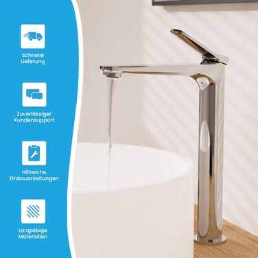 Чорний матовий змішувач для умивальника Aldeya: стильний дизайн, монтажний комплект, висока модель