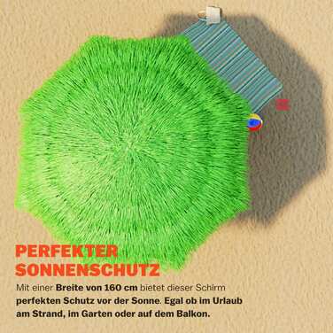 Парасолька Hawaii Green Ø160см Захист від ультрафіолету 30+