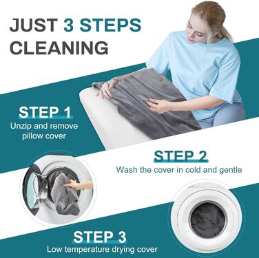 Ортопедична подушка Zepphi для ніг та спини з Memory Foam - для комфортного сну та відпочинку вдома (сіра)