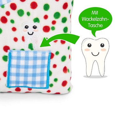 Подушка зі зображенням зубної феї + безкоштовна електронна книга з 20 історіями зубної феї для всіх 20 молочних зубів I Подарунки зубної феї для дівчаток і хлопчиків