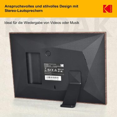 Цифровий фоторамка Kodak WiFi, 8 дюймів, IPS сенсорний екран, 32GB, автоматичне обертання, коричневе дерево